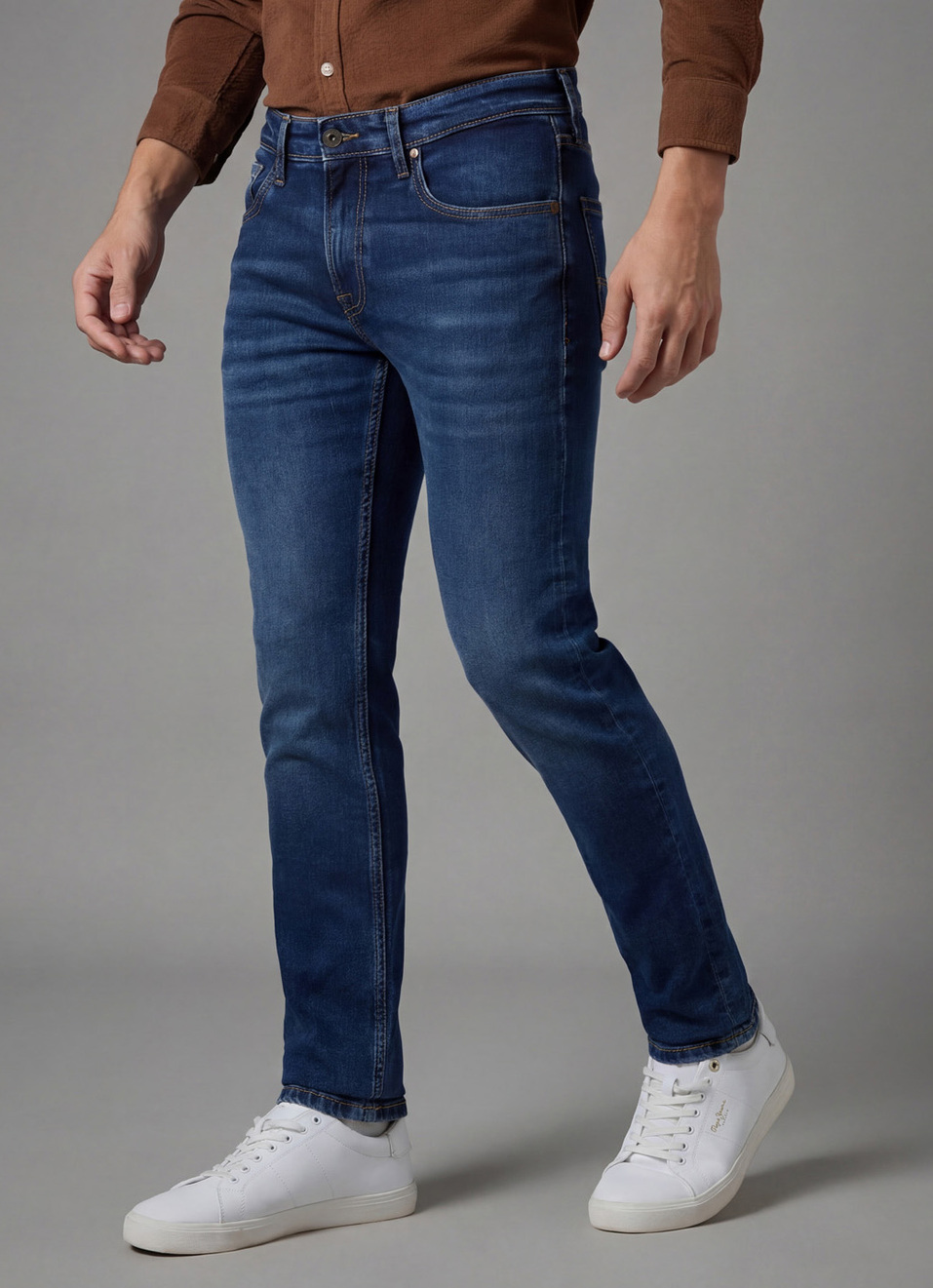 Men Green Mid Rise Slim Fit Jeans, , large image number 0