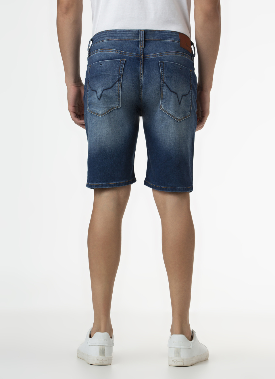Men Blue Mid Rise Denim Shorts, , large image number 2