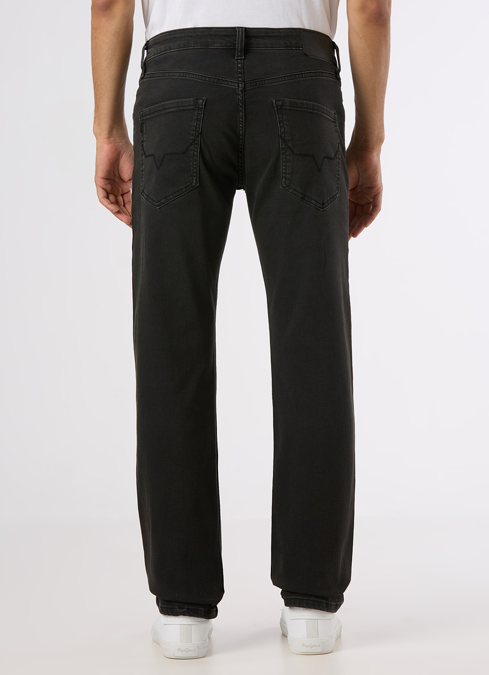 Men Black Mid Rise Straight Fit Stretchable Jeans, , large image number 4