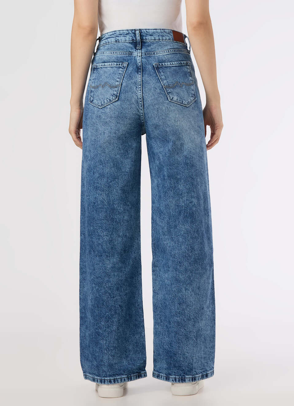 Women Blue High Rise Wide Leg Stretchable Jeans, , large image number 2