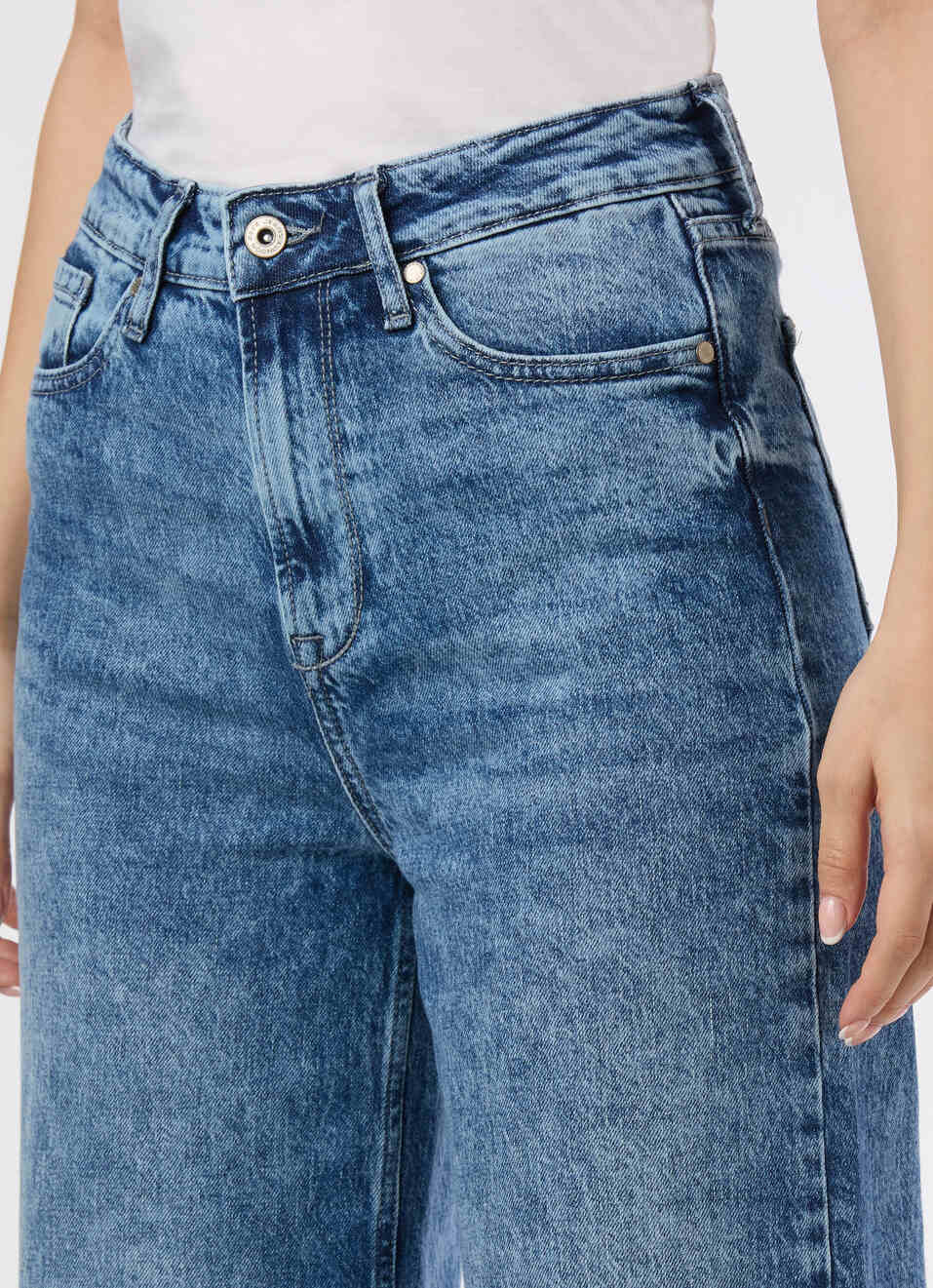 Women Blue High Rise Wide Leg Stretchable Jeans, , large image number 4