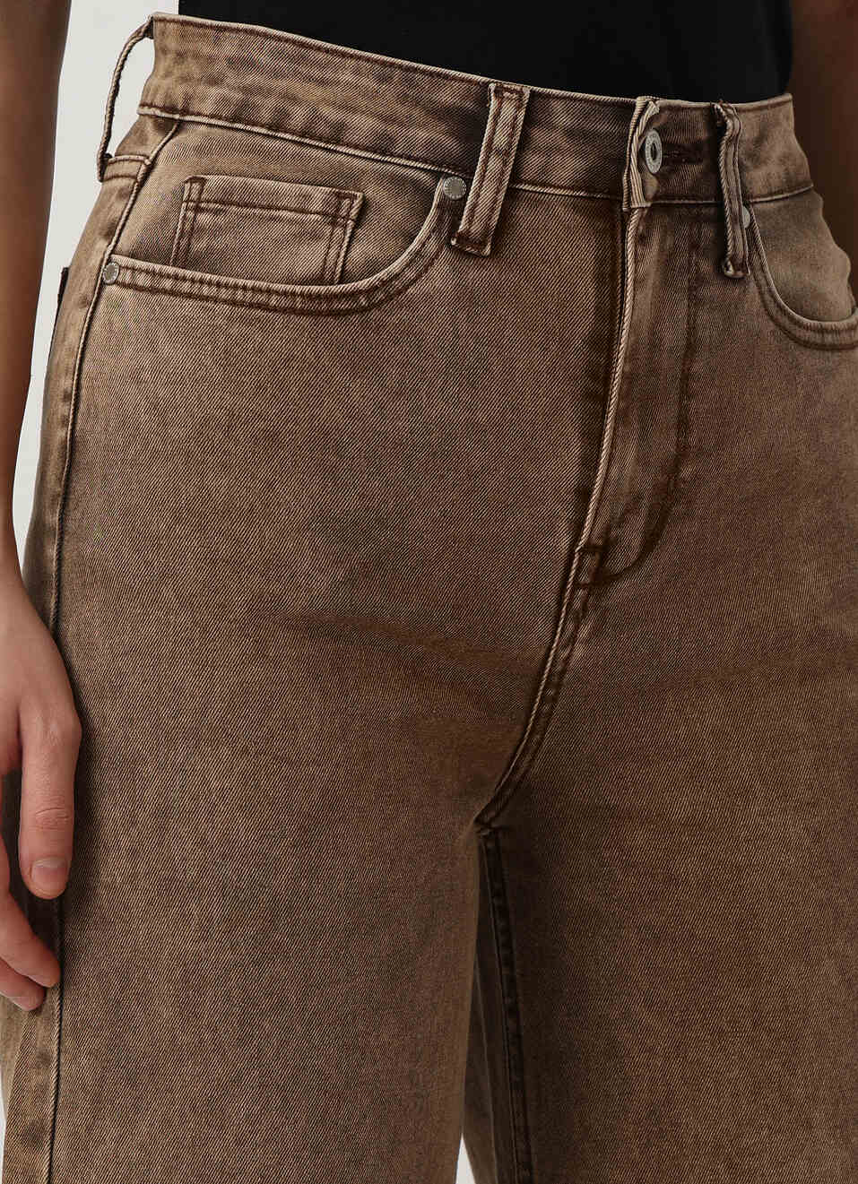 Women Brown High Rise Wide Leg Jeans, , large image number 4