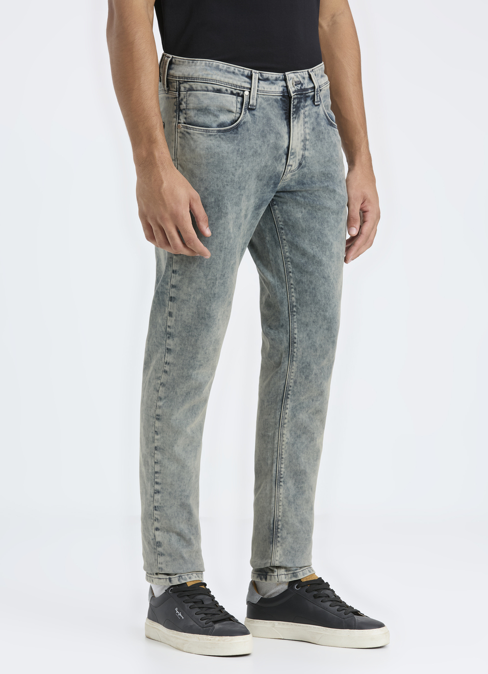 Men Grey Low Rise Slim Fit Tapered Jeans, , large image number 3