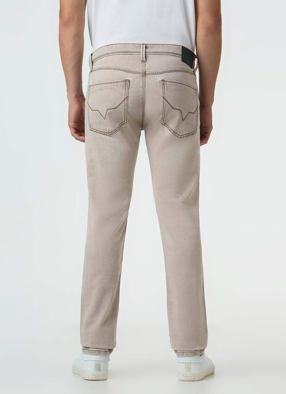 Men Beige Mid Rise Slim Fit Stretchable Jeans, , large image number 4