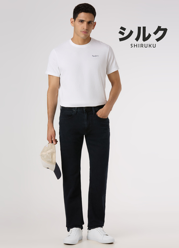 Men Black Mid Rise Straight Fit Stretchable Jeans
