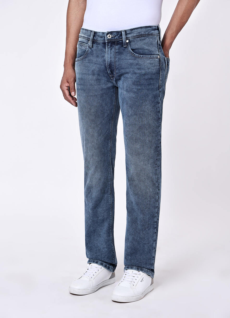 Men Mid Blue Rise Stretchable Straight Leg Jogger Jeans, , large image number 5
