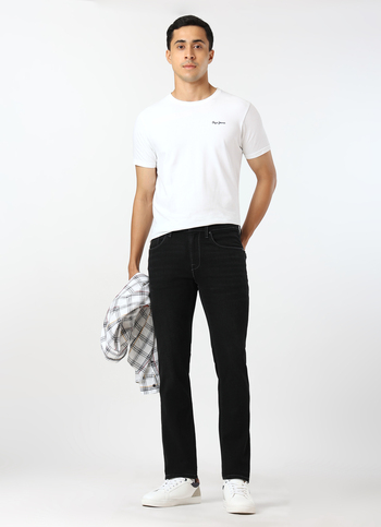 Men Black Low Rise Slim Fit Tapered Stretchable Jeans