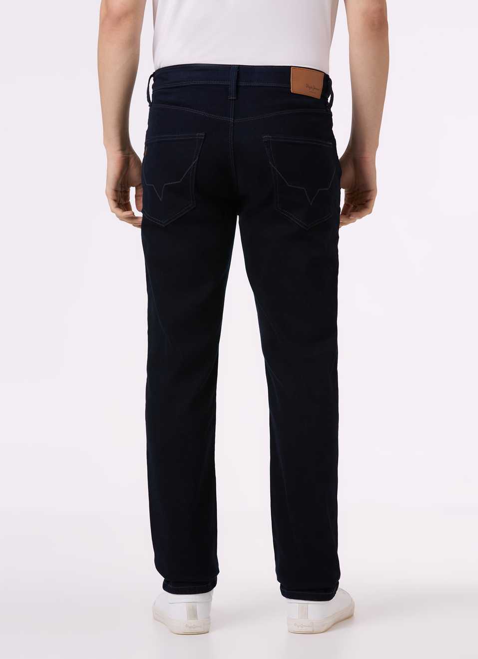 Men Dark Navy Straight Fit Stretchable Jeans, , large image number 2