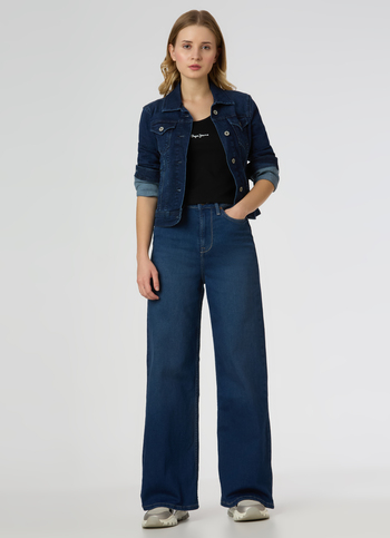Women Dark Blue High Rise Wide Leg Stretchable Jeans