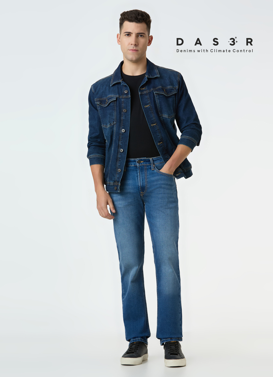 Men Blue Mid Rise Straight Fit Stretchable Jeans, , large image number 0