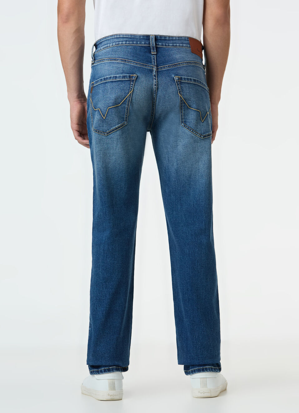 Men Blue Mid Rise Straight Fit Strechable Jeans, , large image number 2