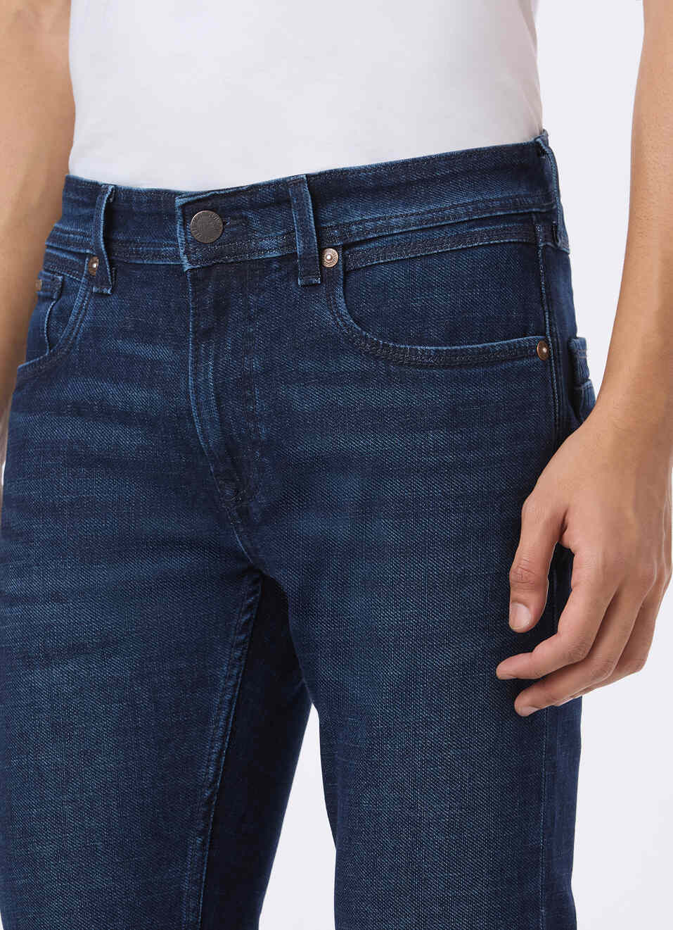 Men Blue Low Rise Slim Fit Tapered Stretchbale Jeans, , large image number 4