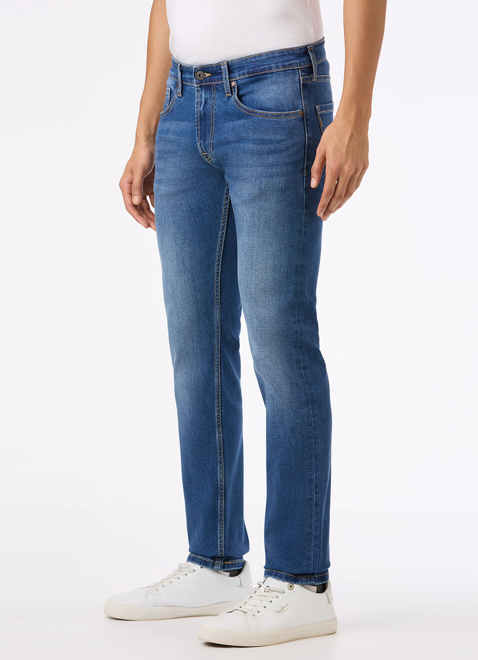 Men Blue Mid Rise Slim Fit Stretchable Jeans, , large image number 5