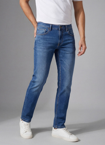 Men Blue Mid Rise Slim Fit Stretchable Jeans