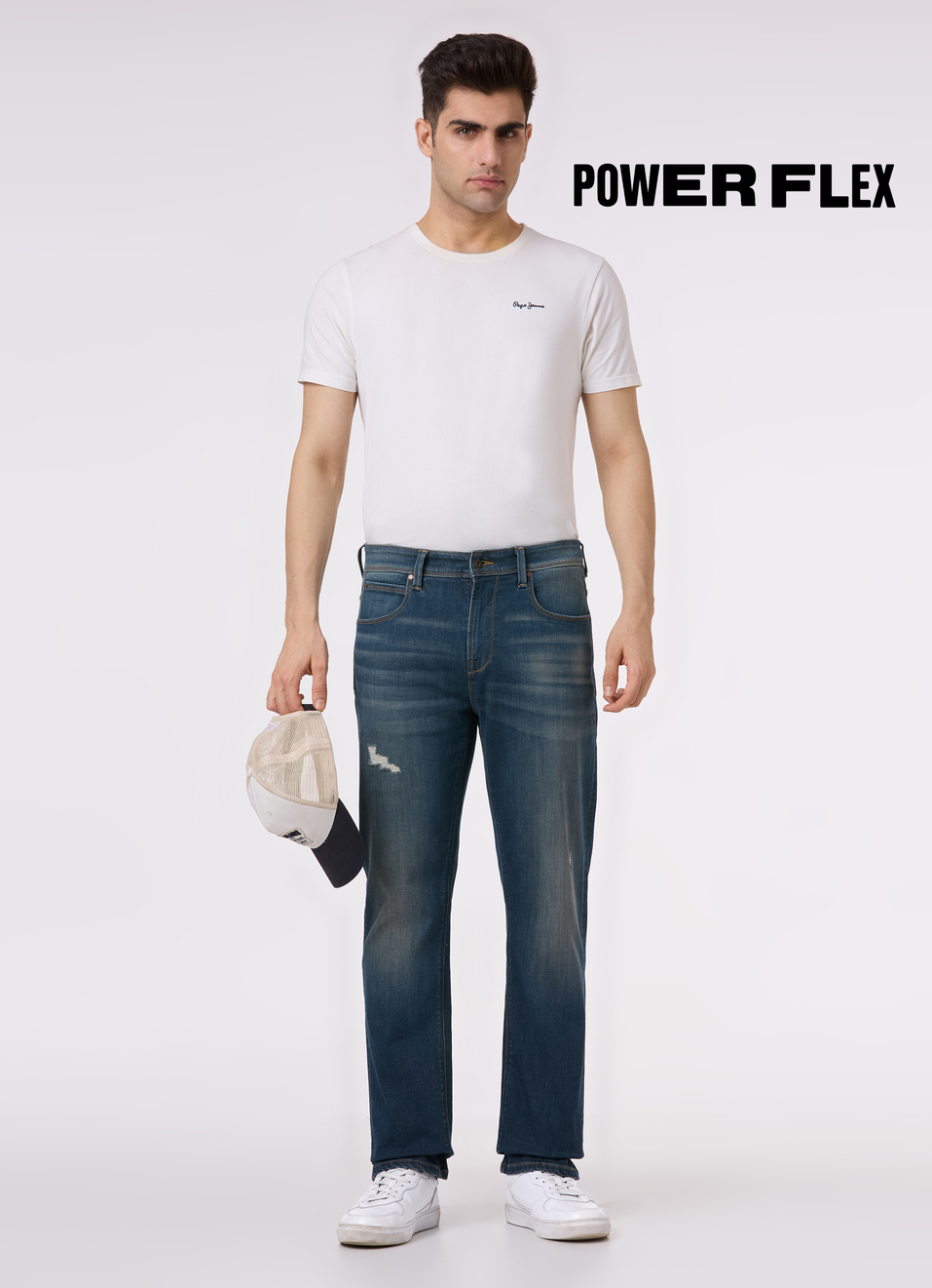 Men Blue Distressed Straight Fit Stretchable Jeans, , large image number 0