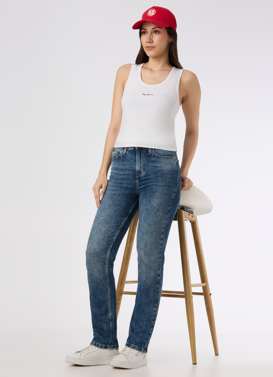 Women Light Blue High Rise Straight Fit Stretchable Jeans, , large image number 0