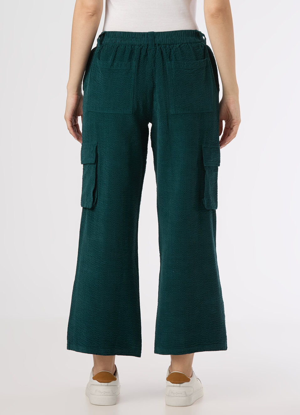 Women Green Mid Rise Relax Fit Cargo Pants, , large image number 2