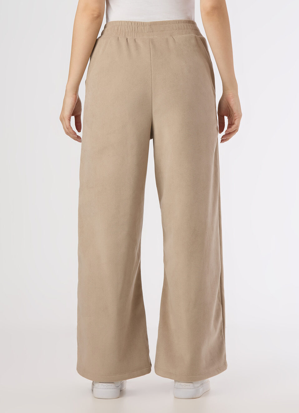 Women Beige Mid Rise Relax Fit Wide Leg Corduroy Pant, , large image number 2