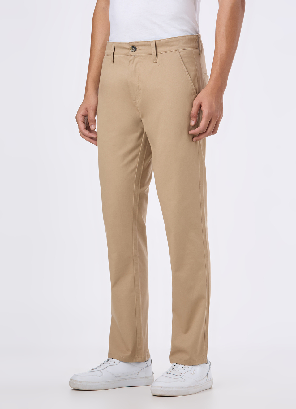 Men Khaki Mid Rise Straight Fit Chinos, , large image number 3
