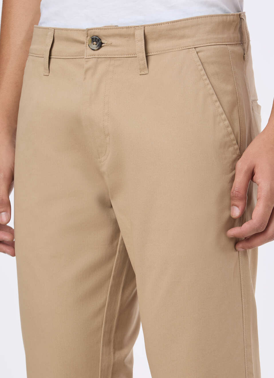 Men Khaki Mid Rise Straight Fit Chinos, , large image number 4