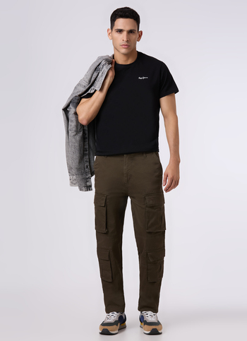 Men Dark Olive Multi-pocket Utility Design Cargo Pants