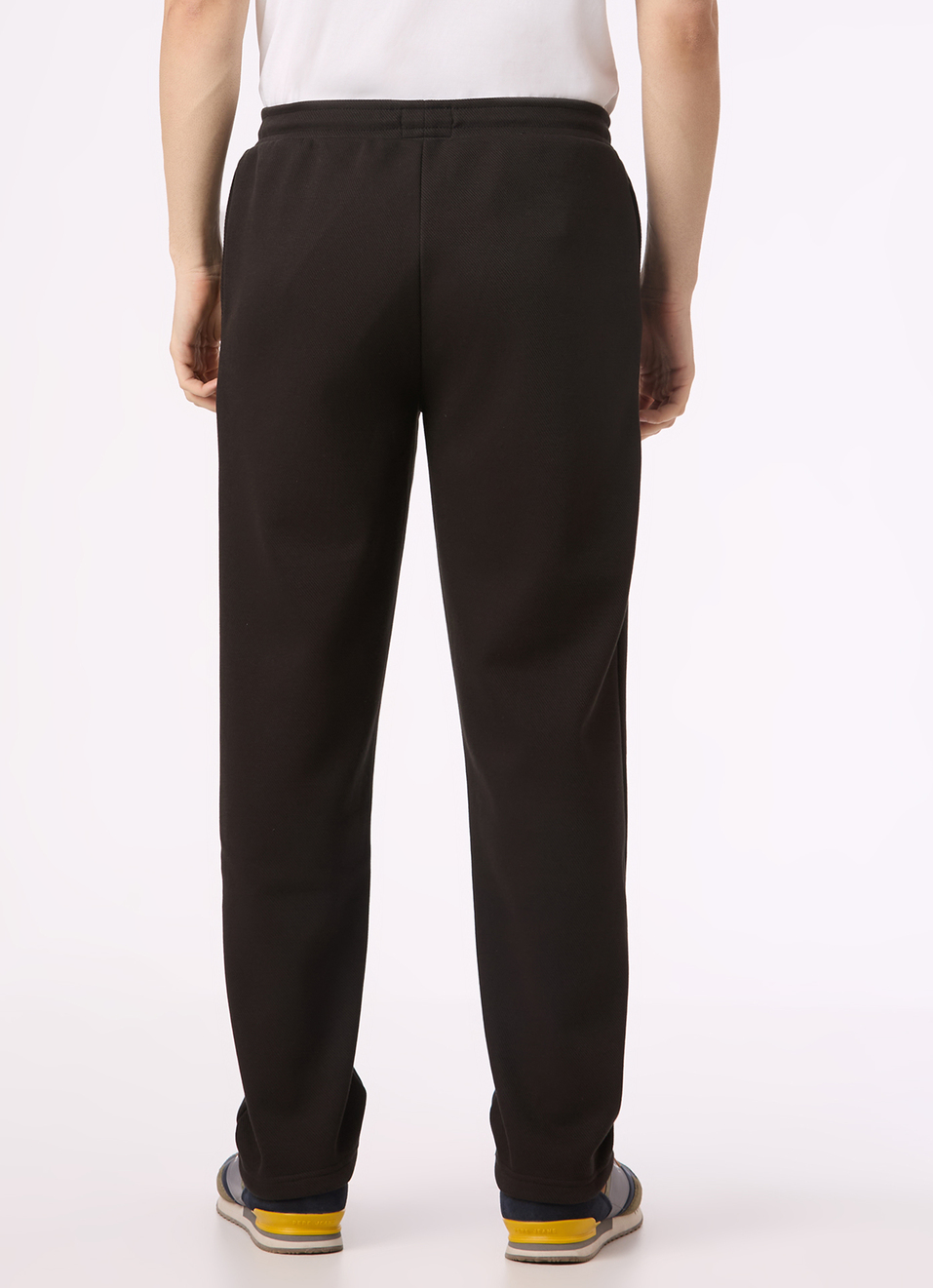 Men Black Mid Rise Straight Fit Sweatpant, , large image number 2