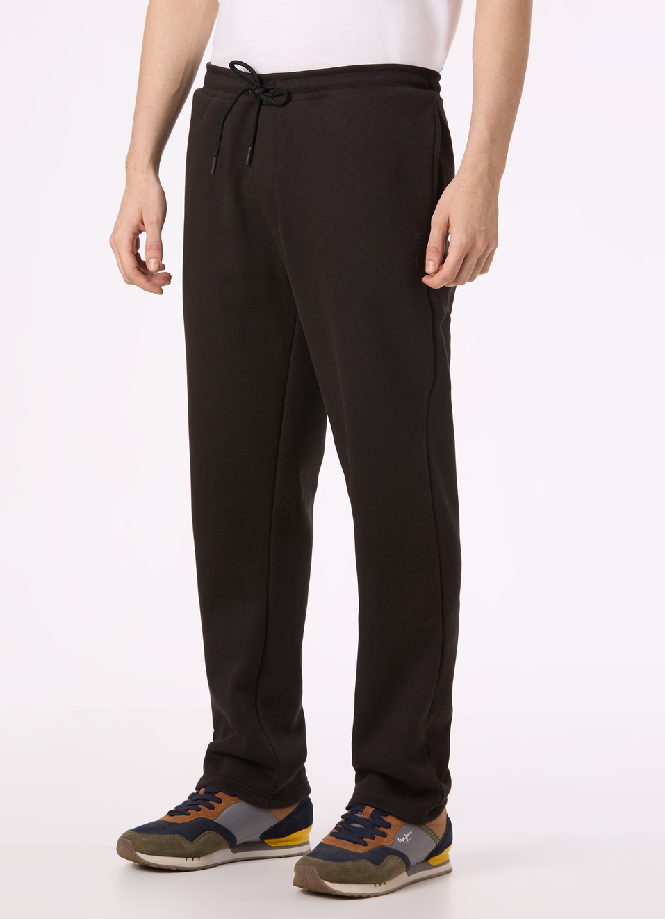 Men Black Mid Rise Straight Fit Sweatpant, , large image number 3