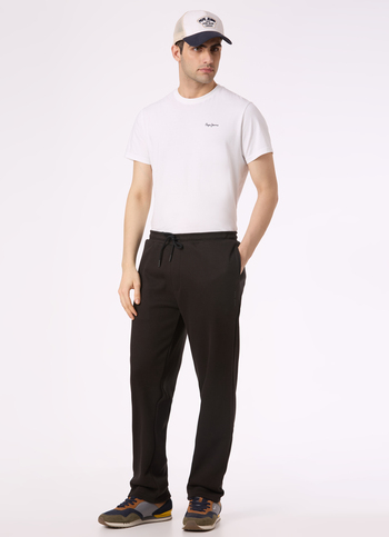 Men Black Mid Rise Straight Fit Sweatpant
