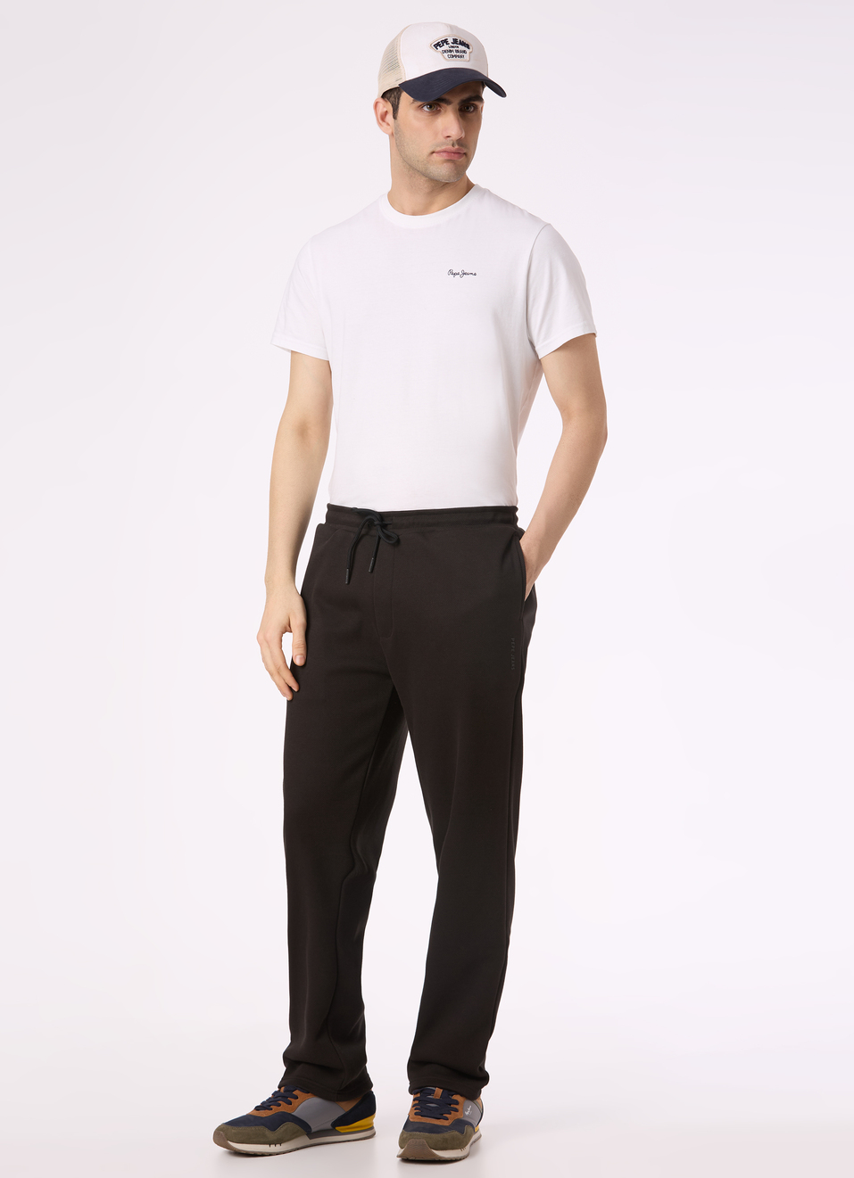 Men Black Mid Rise Straight Fit Sweatpant, , large image number 0