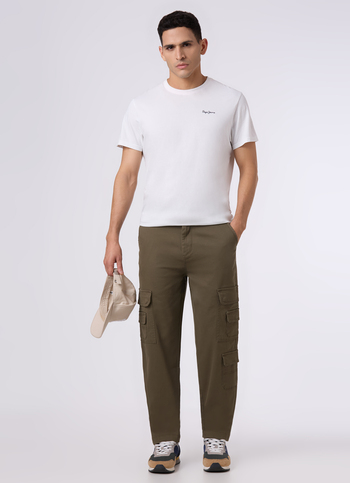 Men Olive Green Multi Pocket Utility Design Cargo Pants