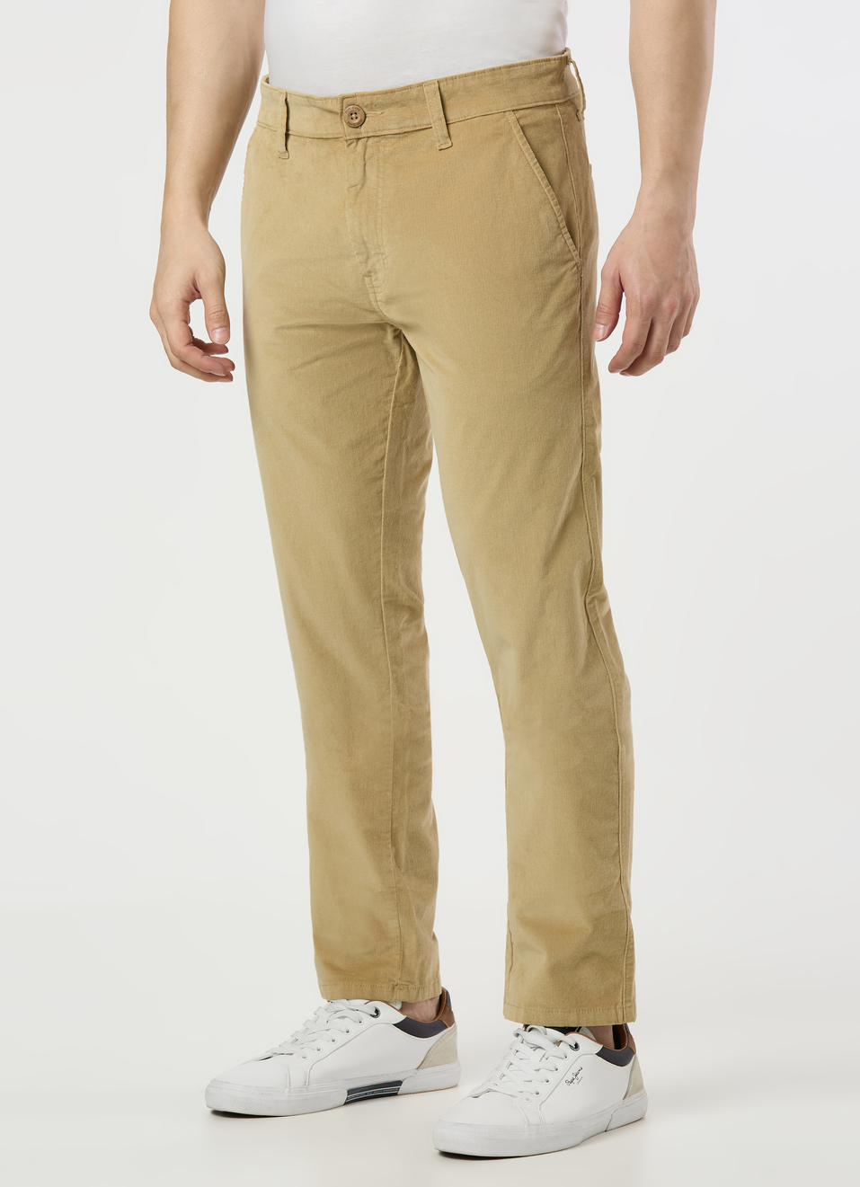 Men Beige Mid Rise Straight Fit Chinos, , large image number 3