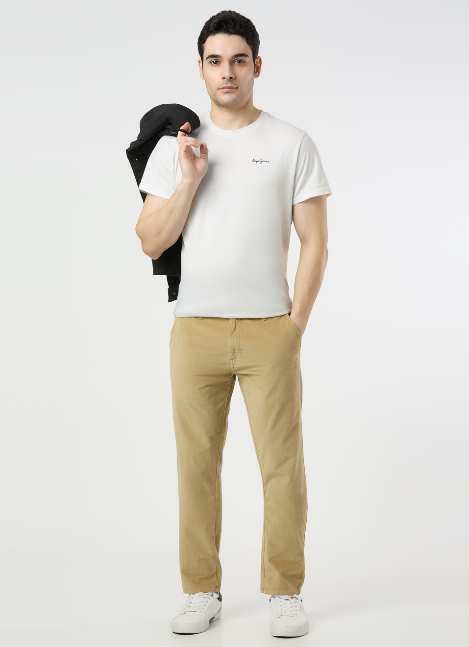 Men Beige Mid Rise Straight Fit Chinos, , large image number 0