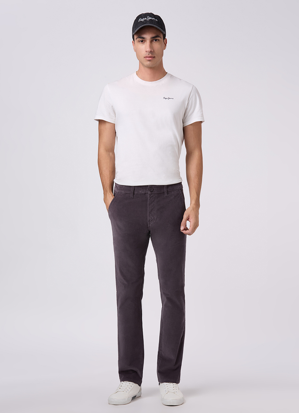 Men Grey Mid Rise Straight Fit Chinos, , large image number 1