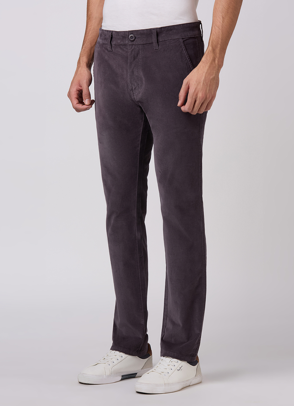 Men Grey Mid Rise Straight Fit Chinos, , large image number 5