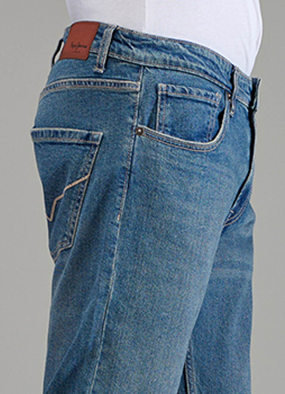 Men Blue Mid Rise Straight Fit Jeans, , large image number 4