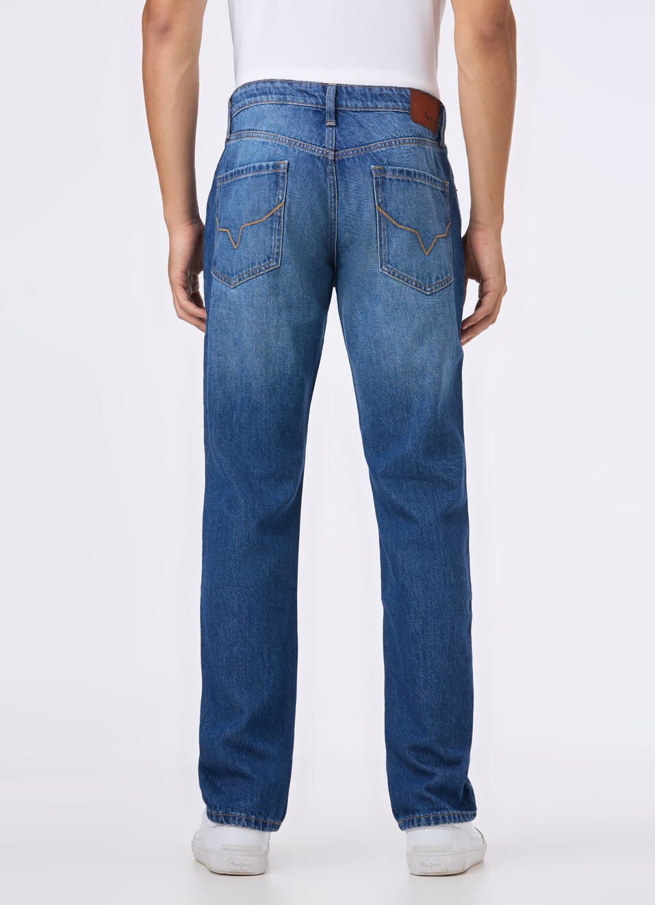 Men Mid Blue Mid Rise Straight Fit Jeans, , large image number 2