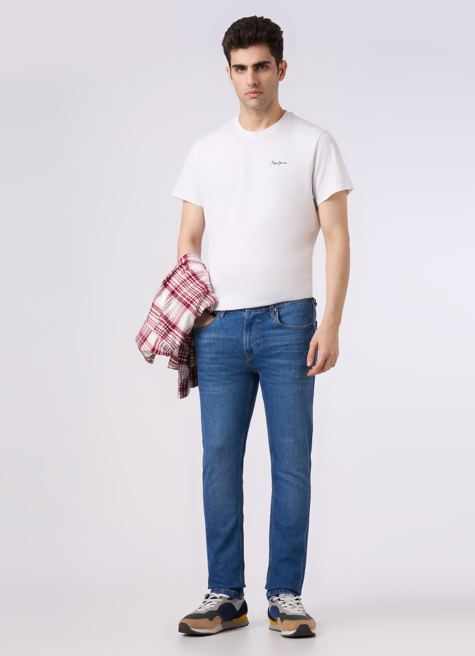 Men Blue Mid Rise Slim Fit Stretchable Jeans, , large image number 0