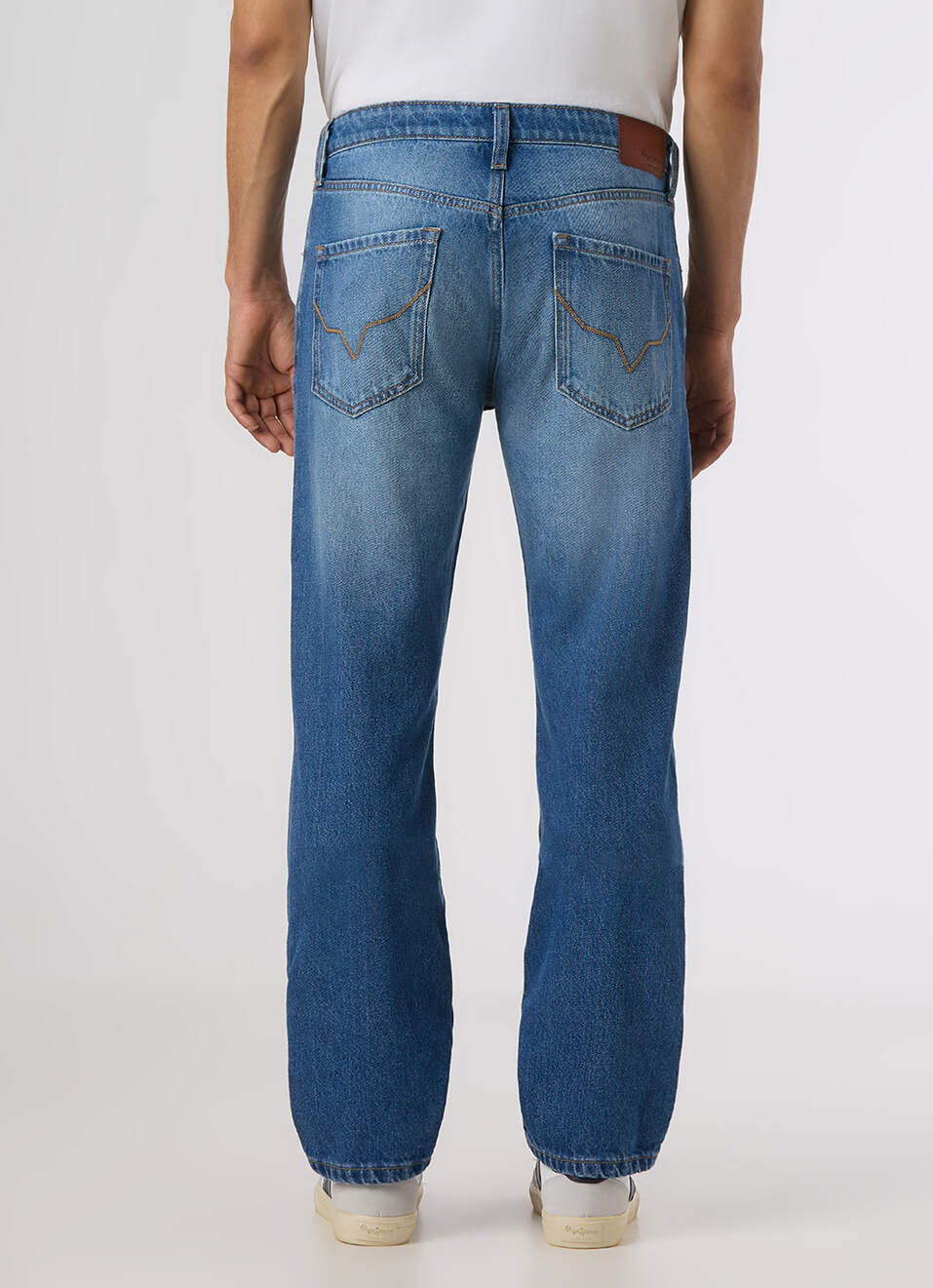 Men Light Blue Mid Rise Straight Fit Jeans, , large image number 4