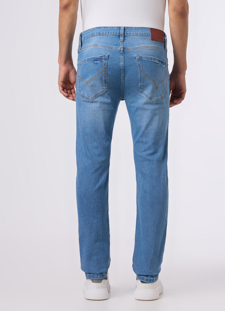Men Light Blue Mid Rise Slim Fit Stretchable Jeans, , large image number 2