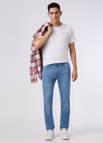 Men Light Blue Mid Rise Slim Fit Stretchable Jeans