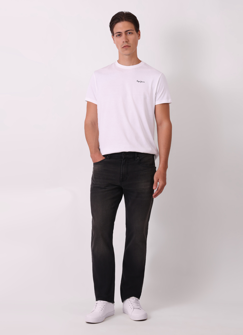 Men Black Mid Rise Straight Fit Jeans, , large image number 5