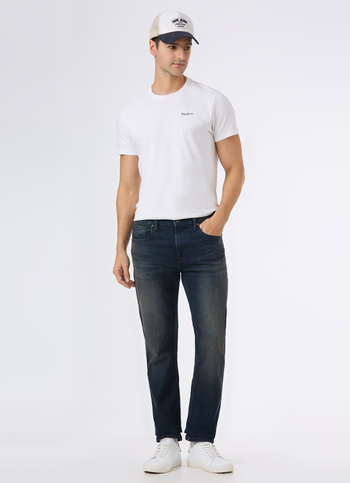 Men Blue Mid Rise Straight Fit Stretchable Jeans