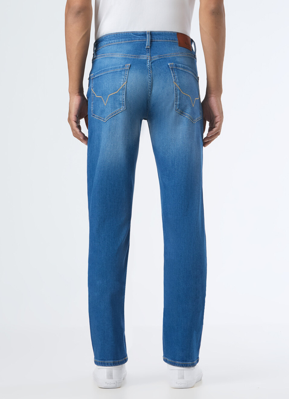 Men Blue Mid Rise Straight Fit Stretchable Jeans, , large image number 2