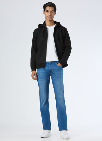 Men Blue Mid Rise Straight Fit Stretchable Jeans