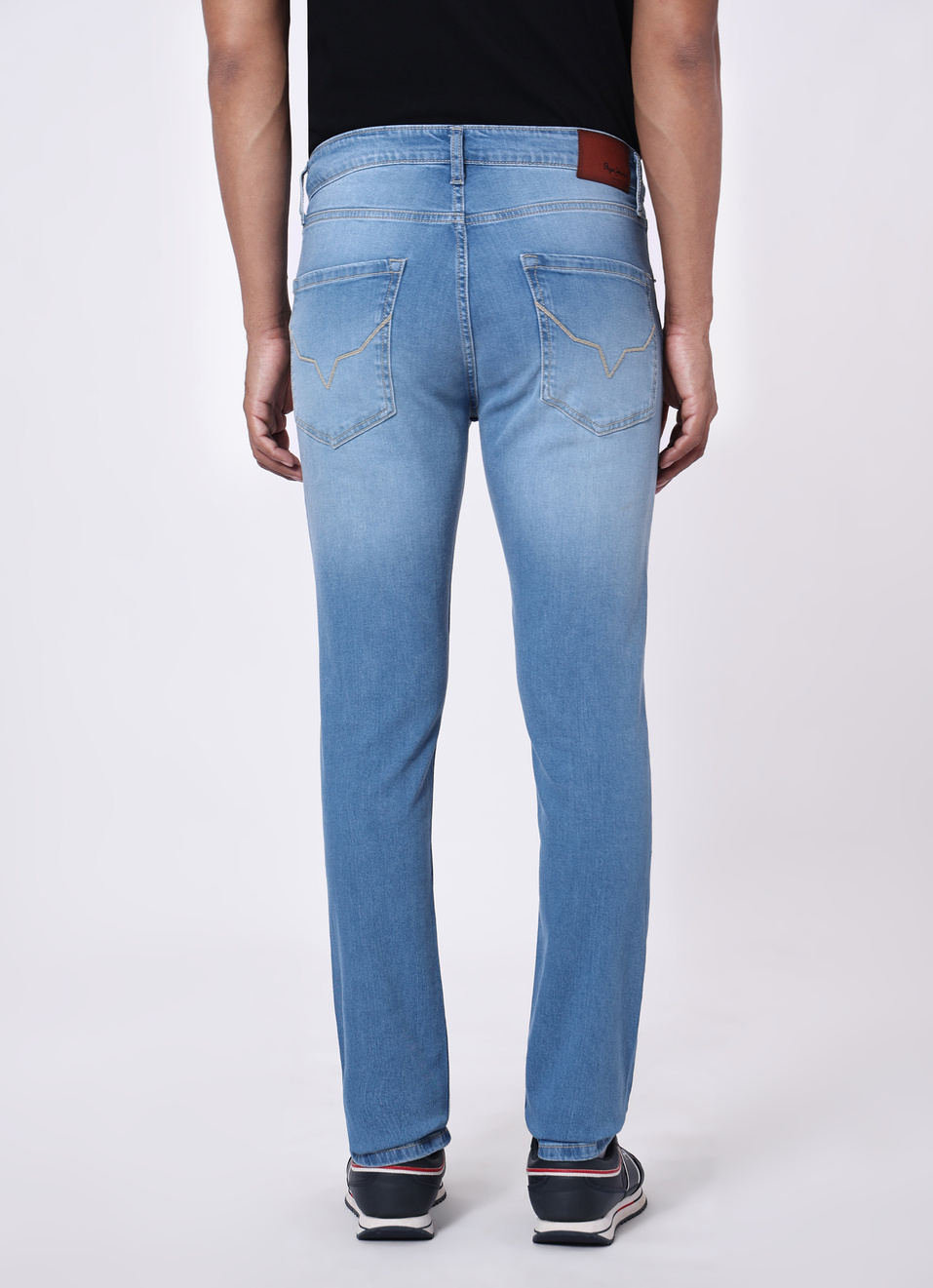 Men Light Blue Mid Rise Slim Fit Stretchable Jeans, , large image number 2