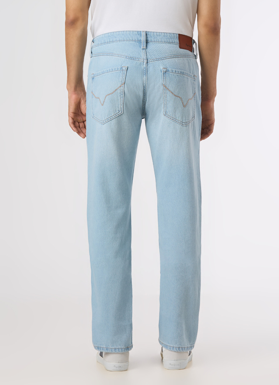 Men Light Blue Mid Rise Straight Fit Jeans, , large image number 2