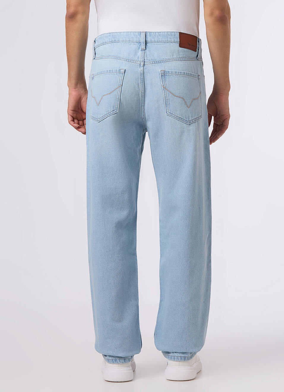 Men Light Blue Mid Rise Baggy Fit Tapered Jeans, , large image number 3