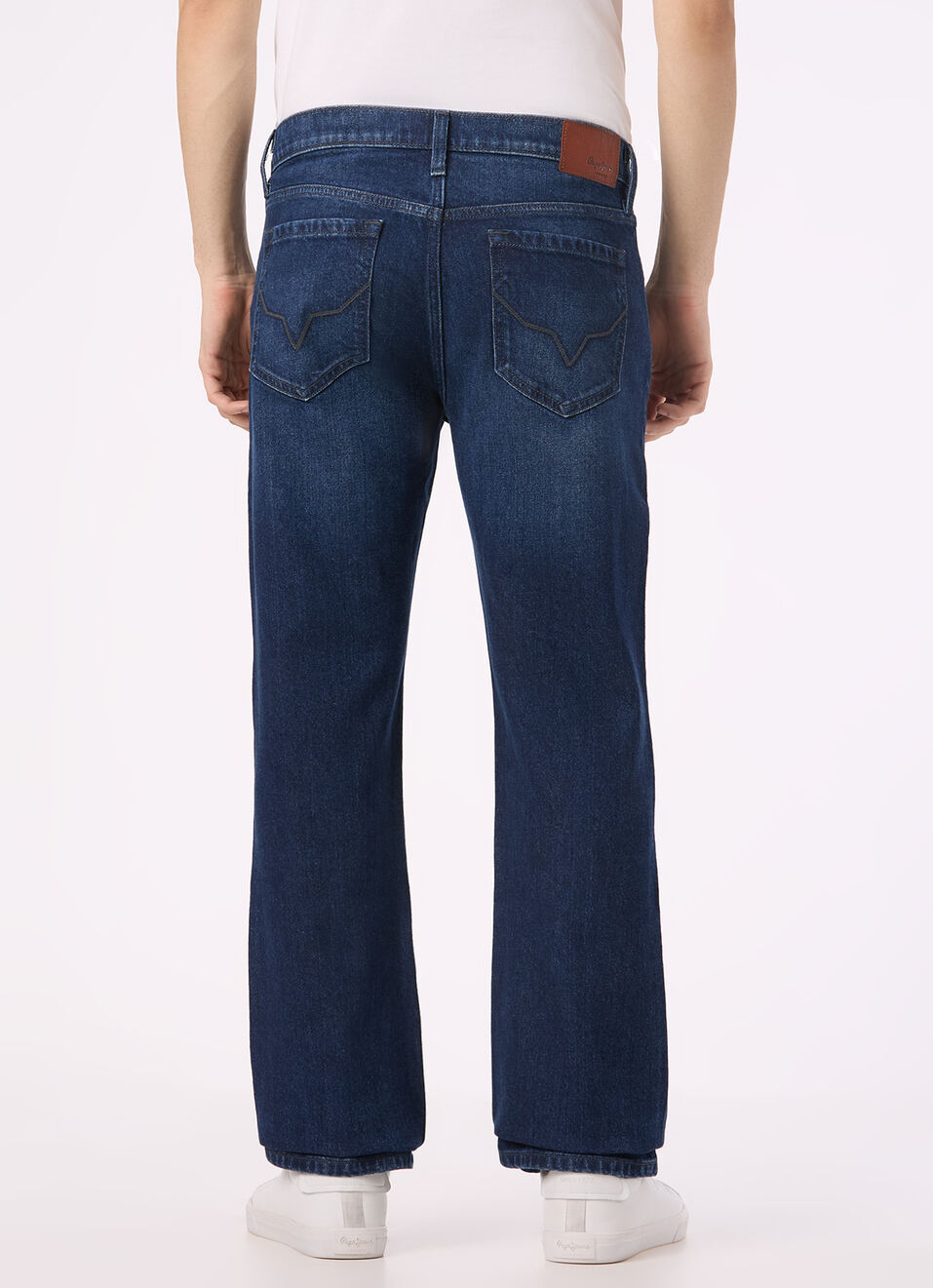 Men Dark Indigo Mid Rise Bootcut Stretchable Jeans, , large image number 2