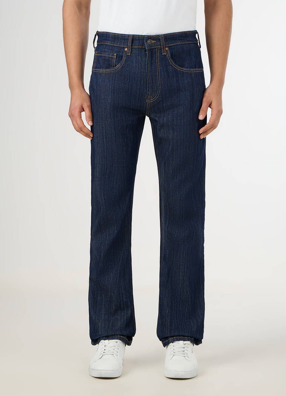 Men Raw Wash Mid Rise Bootcut Premium Jeans, , large image number 2