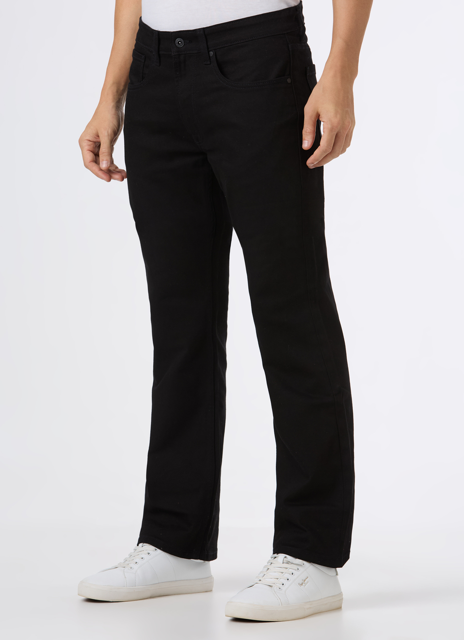 Men Black Mid Rise Bootcut Stretchable Jeans, , large image number 3